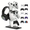 Gaming Accessories 3 Tier Controller Stand Headphone Hanger Game Storage Rack Space Saving for PS5 PS4 Desktop Setup